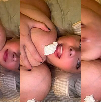 Naughty girl Whiptrax got bored and adds icing to her massive titties