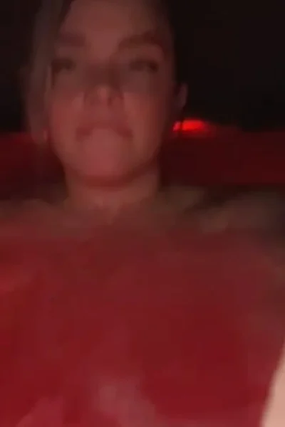 freaky slut Whiptrax leaks plays with huge boobs in the jacuzzi