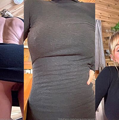 Sara Underwood shows off her huge ass after lifting up her sexy black dress