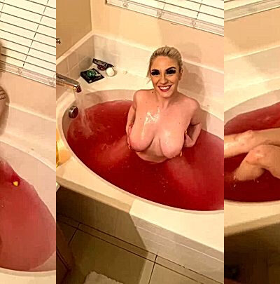 sexy american model Pawgemily teasing video in the bath tub