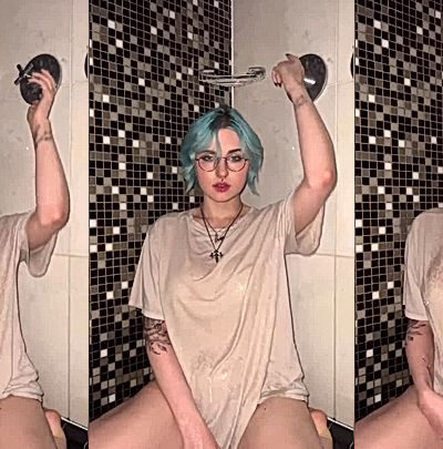 model lyra crow teasing video in the bathroom