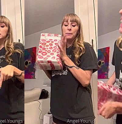 Angel Youngs shows off the gift her fans got her