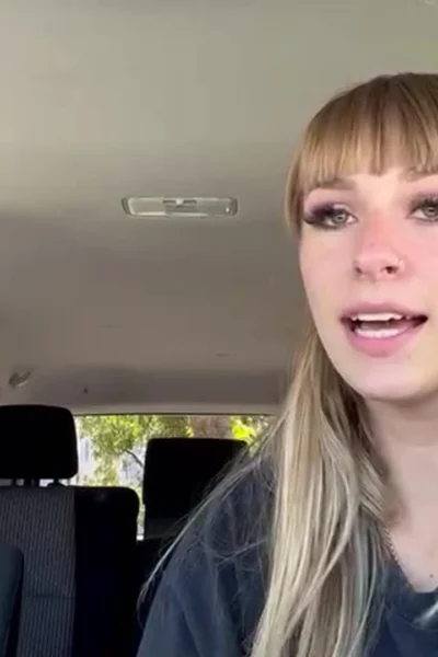 bitch ass model finger her wet pussy in the car(angel youngs)